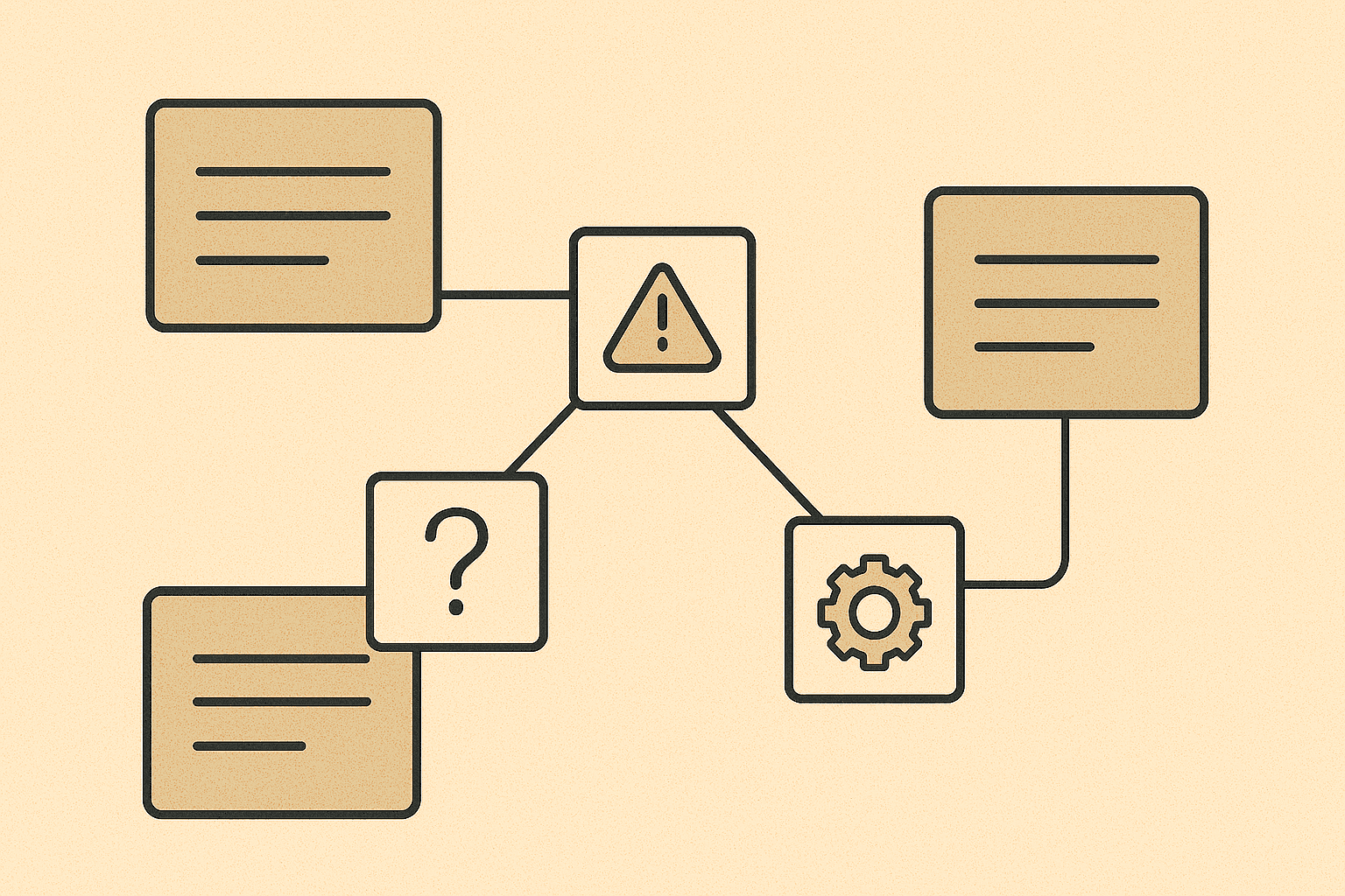 Illustration showing notes connecting different observations.