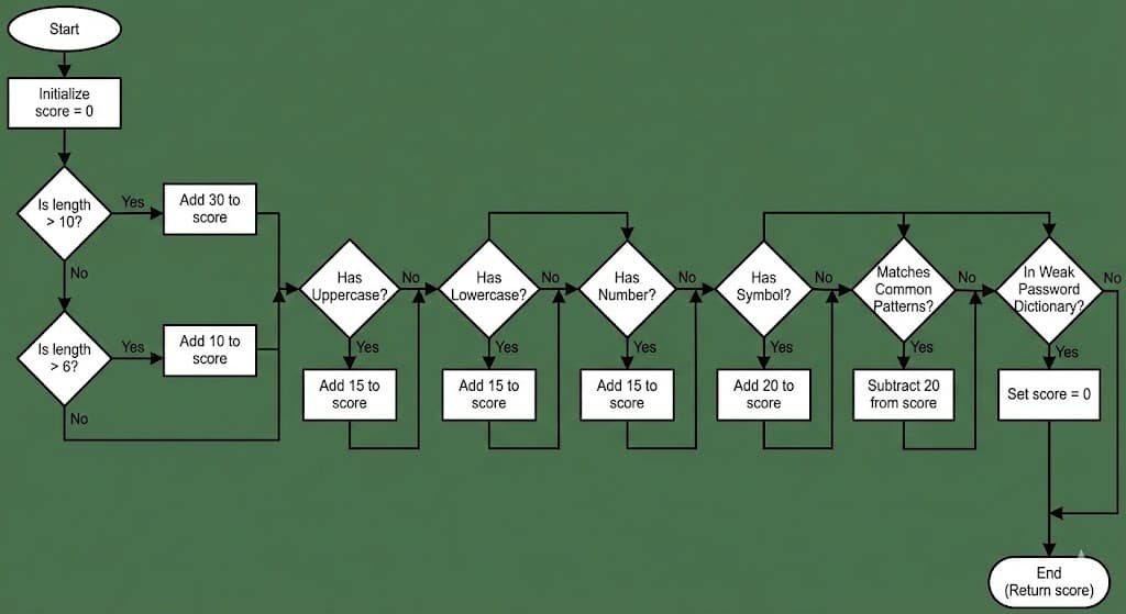 passsword checker flowchart