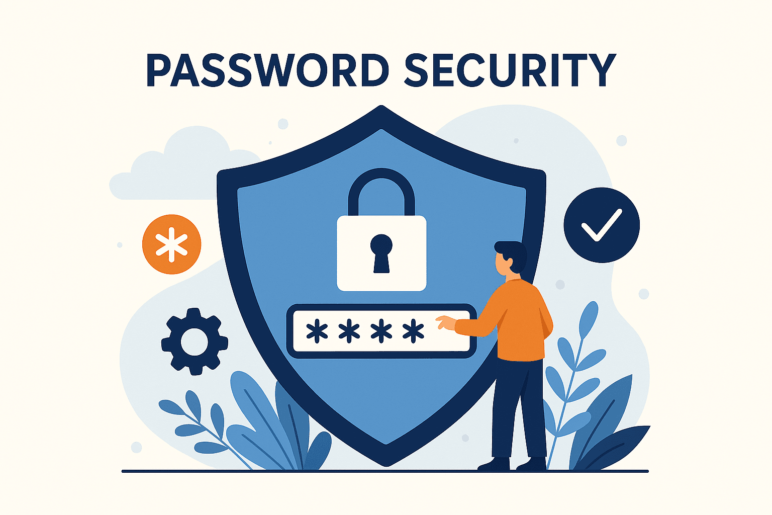 man protecting with password illustration